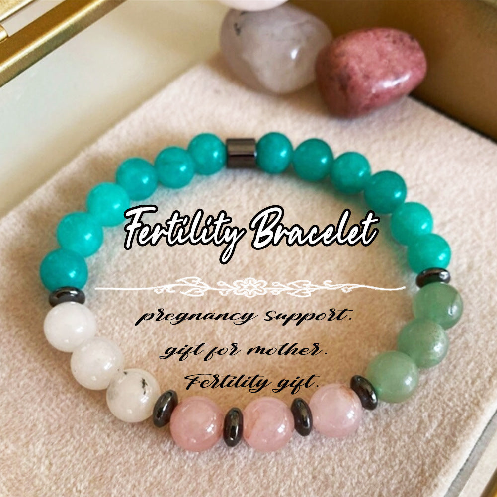 Fashion Natural Stone Pinkred Zebra Tree Of Life Bracelet