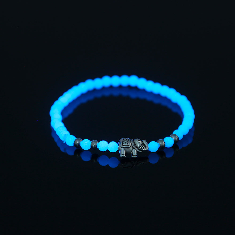 Vintage Elephant Luminous Bead Bracelet