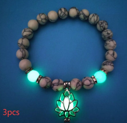 Energy Luminous Lotus Natural Stone Bracelet Yoga Healing