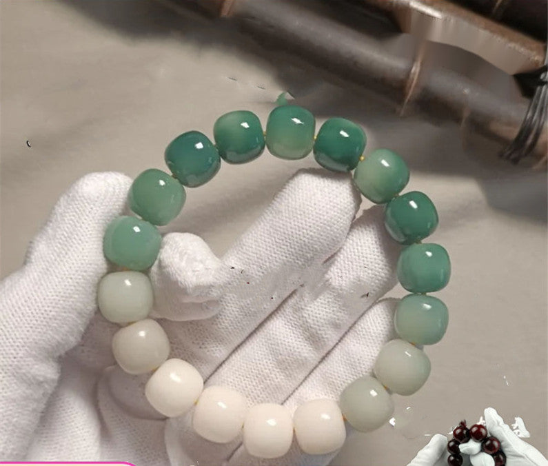 Natural White Jade Bodhi Bracelet