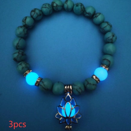 Energy Luminous Lotus Natural Stone Bracelet Yoga Healing
