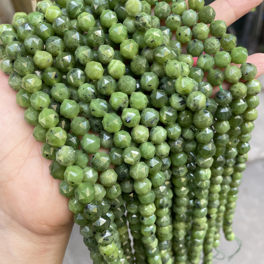 Natural Stone Canadian Jade Faceted Beads