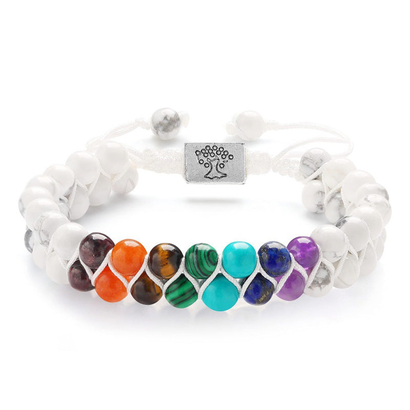 Fashion Jewelry 6mm 7 Chakra Stone Bead Yoga Meditation Bracelet