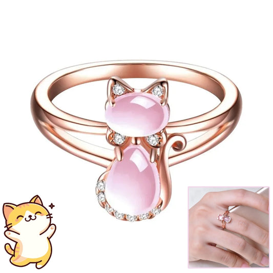 Rose Gold Plated Crystal Cute Animal Ring Stone Crystal