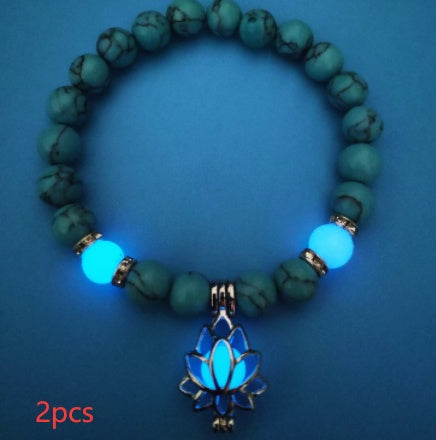 Energy Luminous Lotus Natural Stone Bracelet Yoga Healing