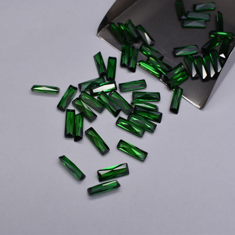 Emerald Gemstone And Loose Long Rectangular Stone