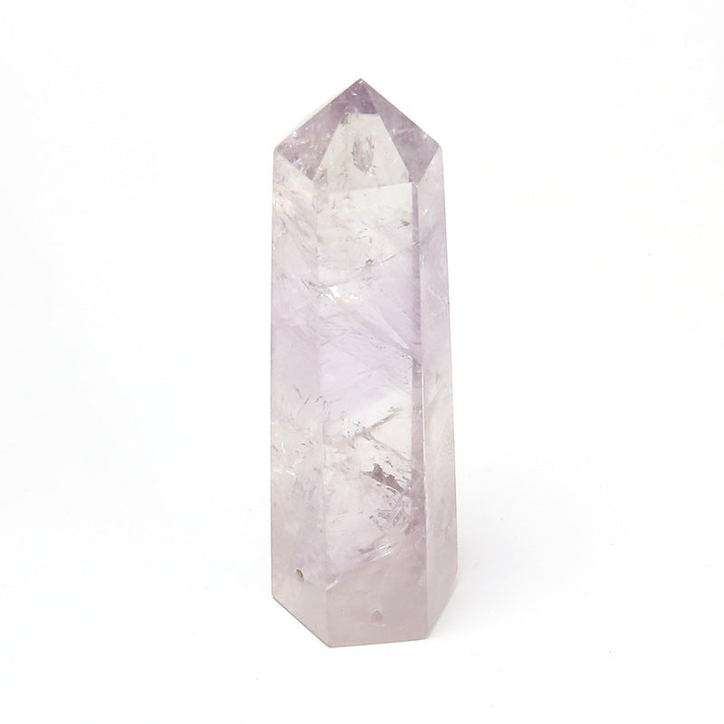 Single-pointed Six-sided Natural Crystal Column