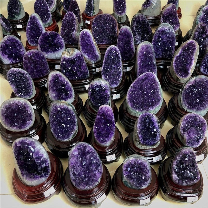 Natural Ametista Amethyst Geode Quartz Cluster Crystal