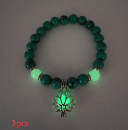 Energy Luminous Lotus Natural Stone Bracelet Yoga Healing