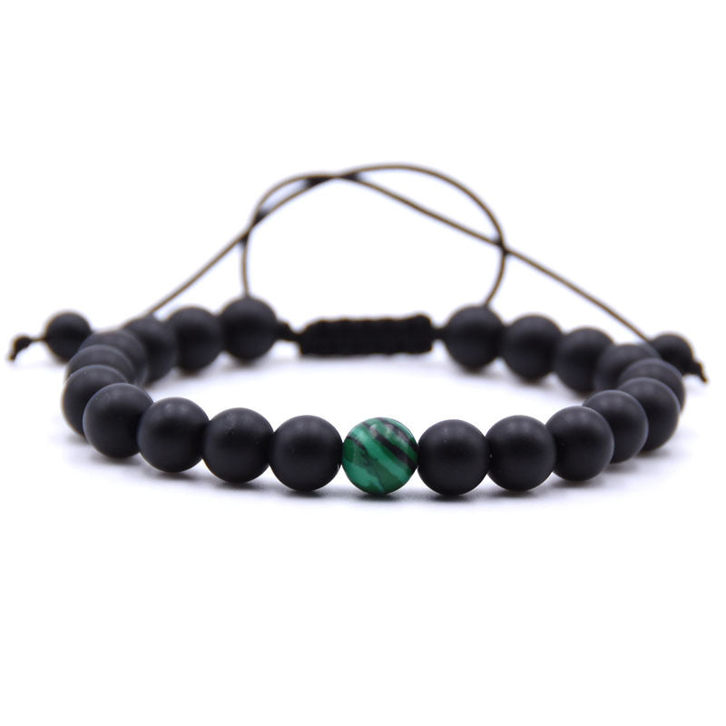 Green Malachite Black Frosted Stone Woven