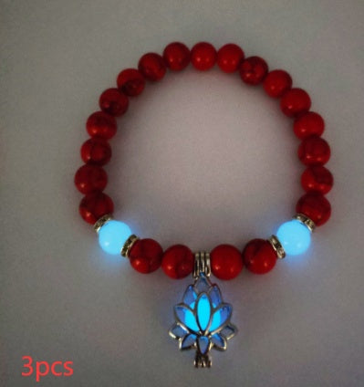 Energy Luminous Lotus Natural Stone Bracelet Yoga Healing