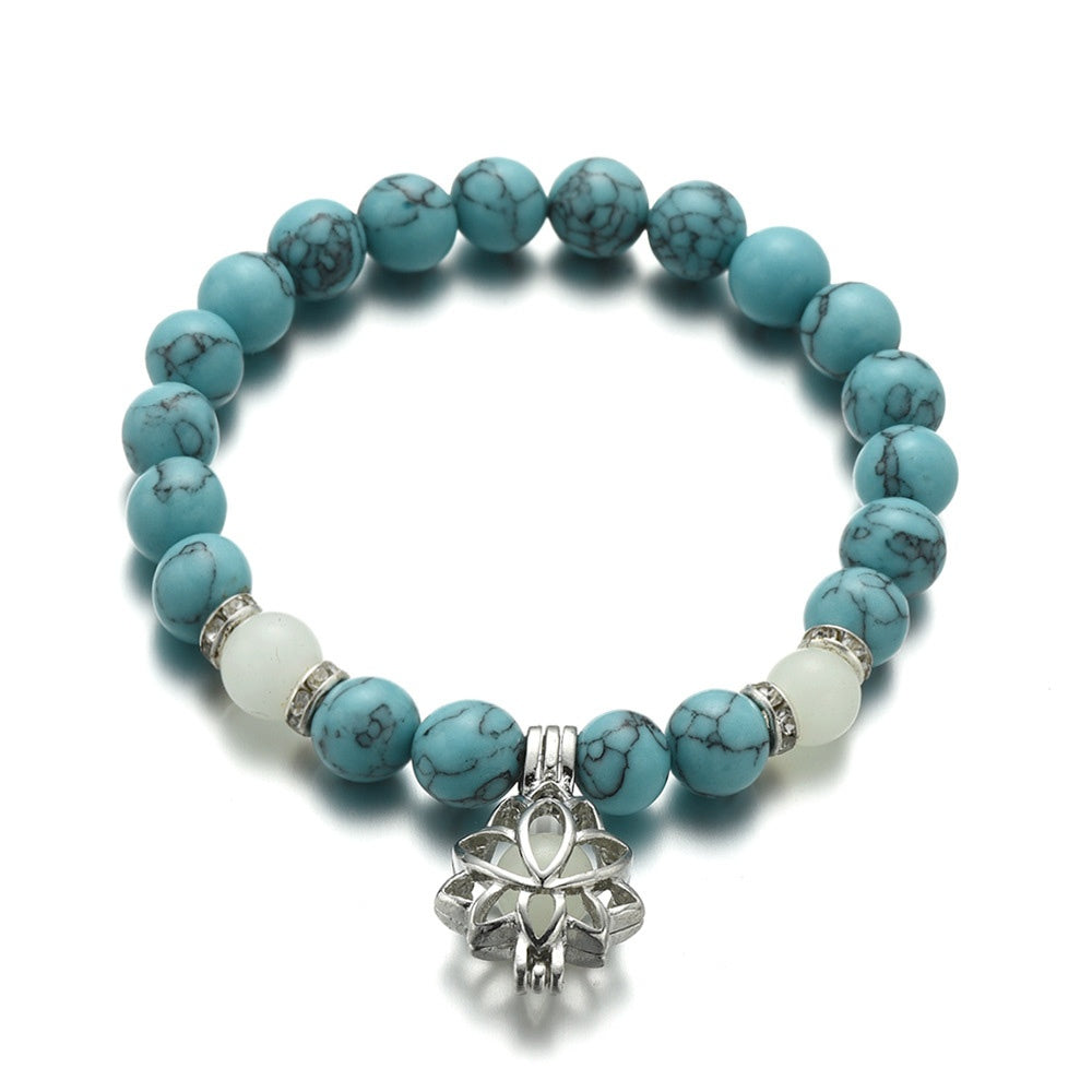 Energy Luminous Lotus Natural Stone Bracelet Yoga Healing