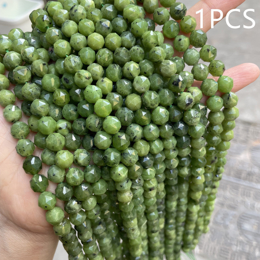 Natural Stone Canadian Jade Faceted Beads