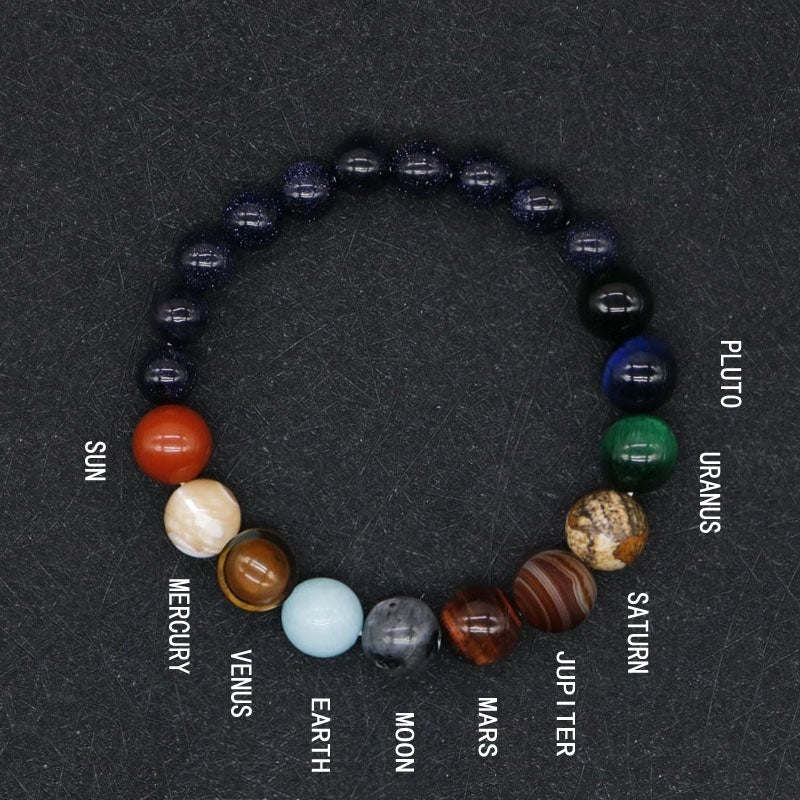 New Fashion Eight Planets Beaded Bracelet Men's Natural Stone