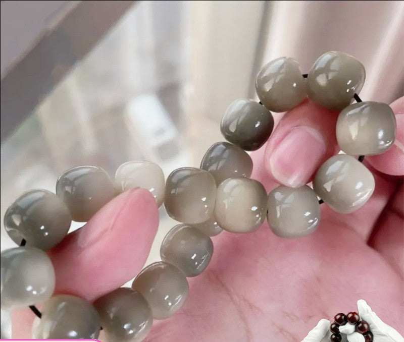 Natural White Jade Bodhi Bracelet