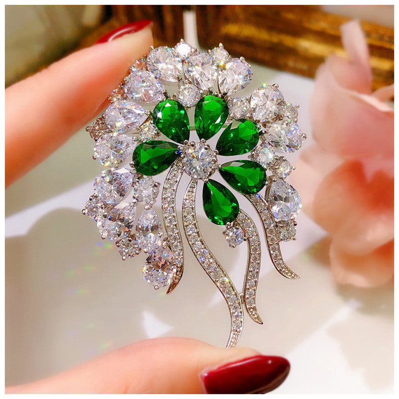 Zircon Inlaid Korean Style Delicate Jewelry Women's Brooch