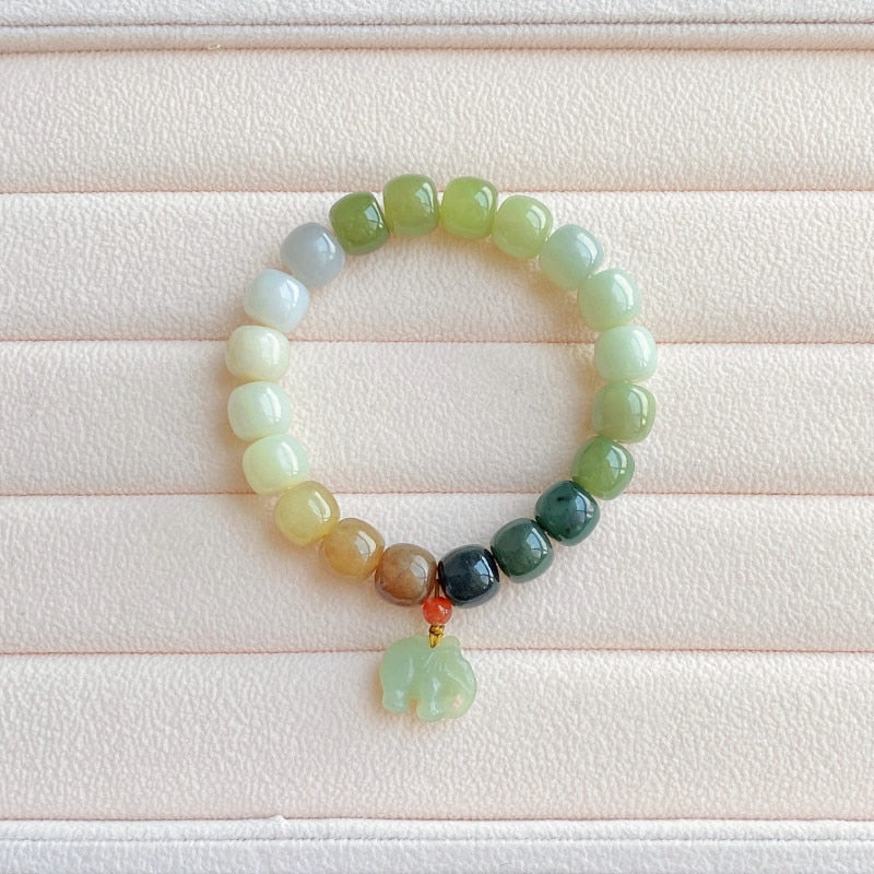 Natural Stone Hetian Jade Beaded Bracelet