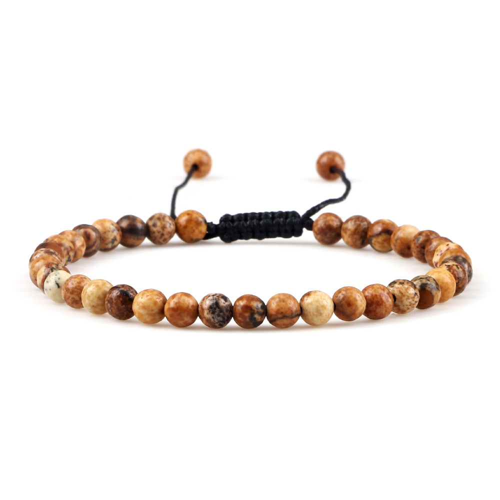 Natural Stone Round Beads Bracelet Minimalism