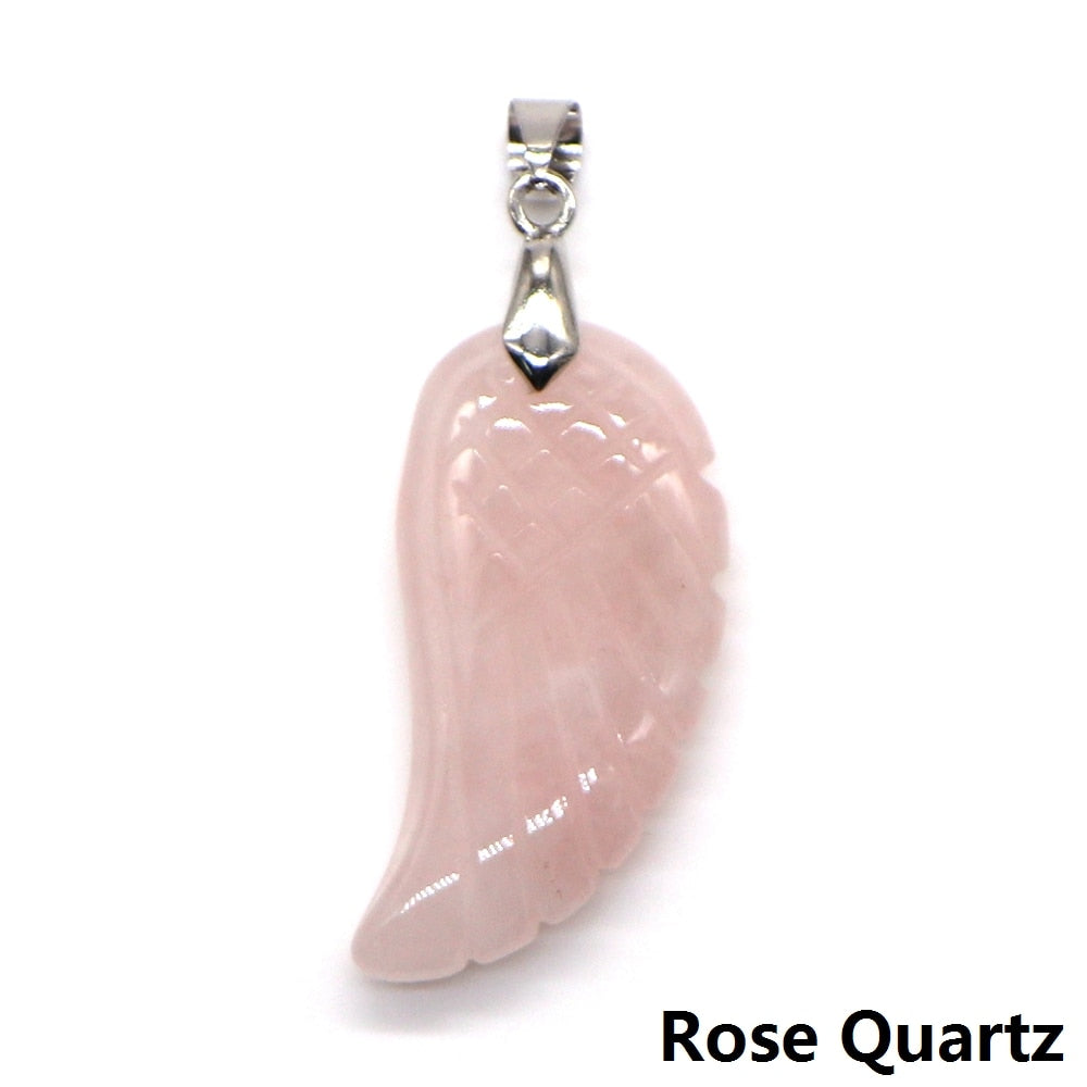 Angel Wing Pendants Natural Crystal Healing Gemstone