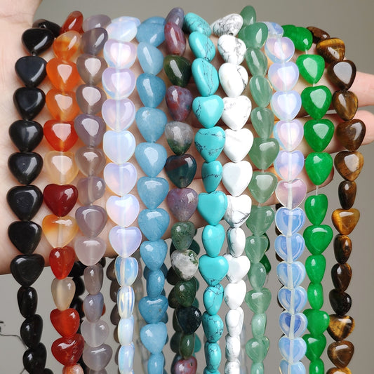 Stones Heart Shape Loose Beads Crystal Turquoise