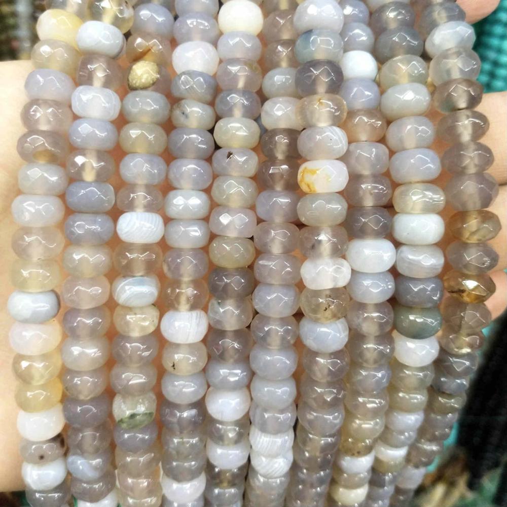 Natural Stone Faceted Rondelle Beads Jades Spacer