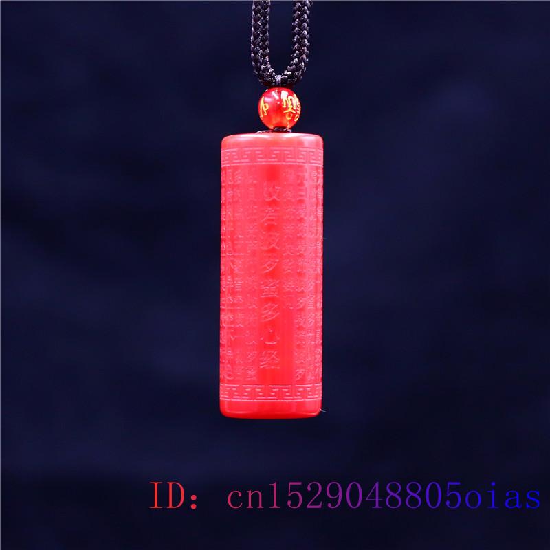Jade Heart Sutra Pendant Carved Amulet Buddhism