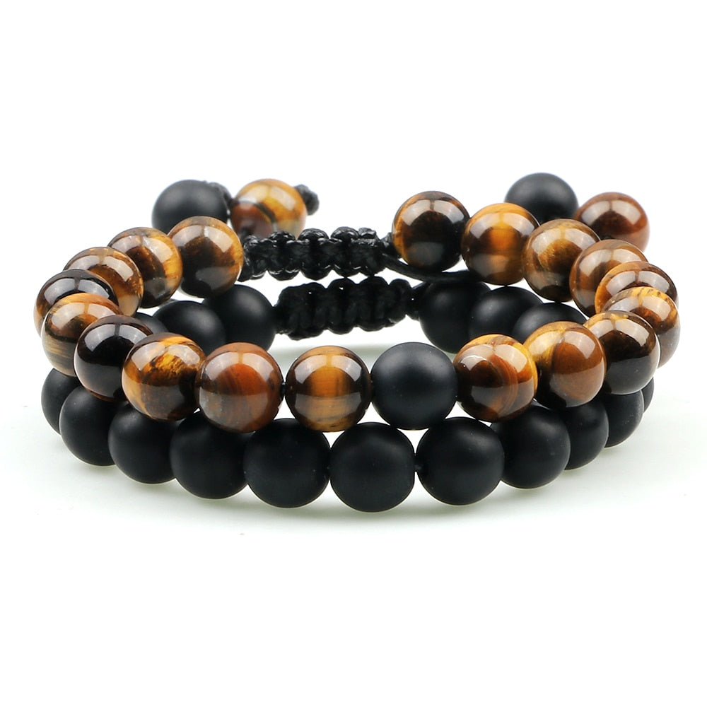 Adjustable Braided Natural Stone Beads Bracelets