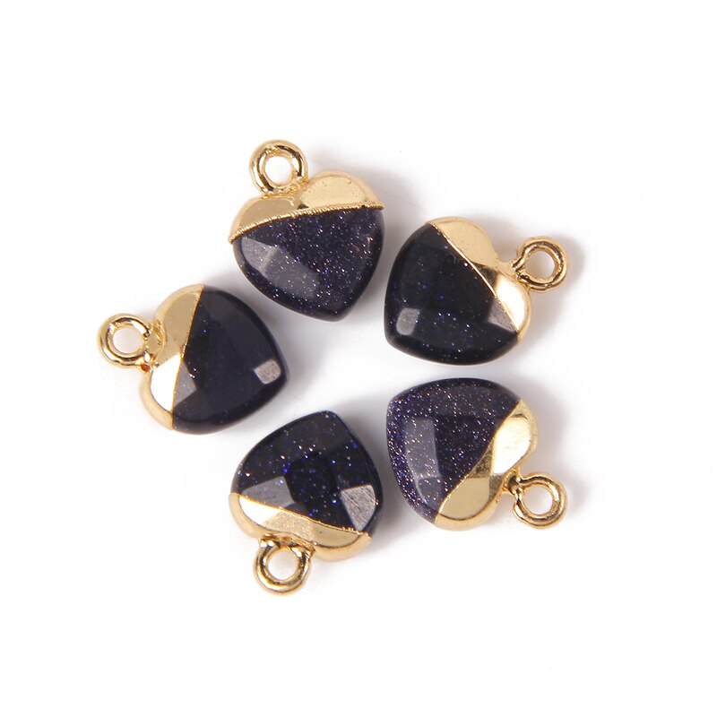 Faceted Heart Shape Natural Tiger Eye Stone Pendants