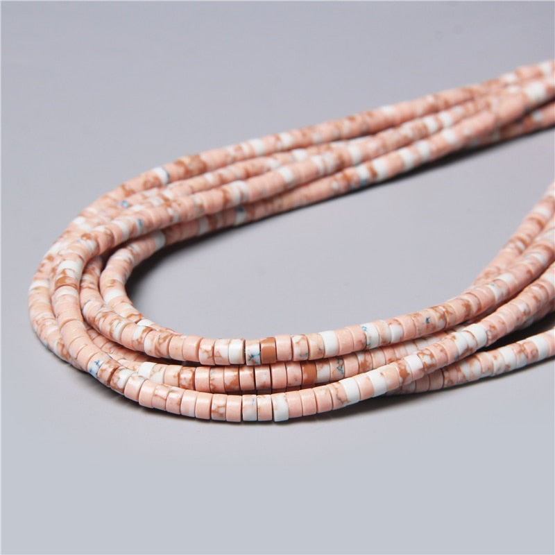 Natural Rondelle Stone Beads Flat Round Jaspers