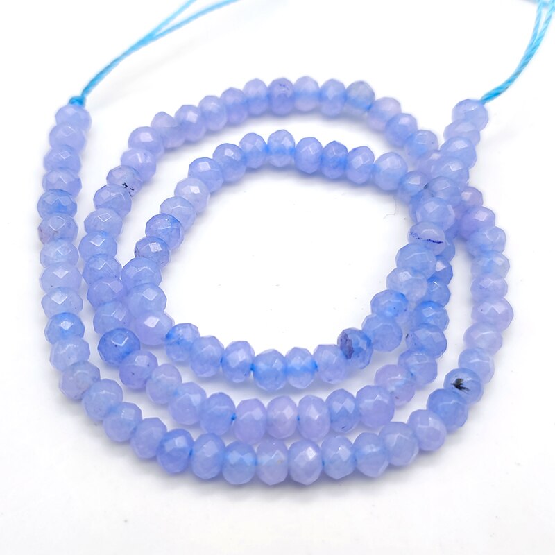 2-4mm Natural Stone Jades Faceted Flat Spacer