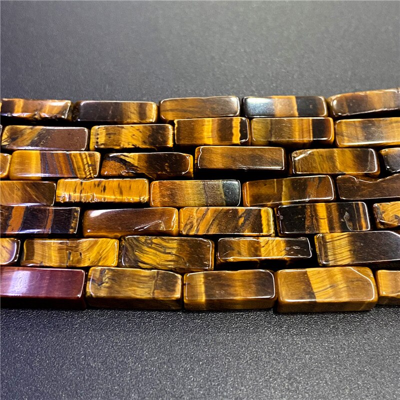 Natural Stone Rectangle Tube Tiger Eye Labradorite Jades