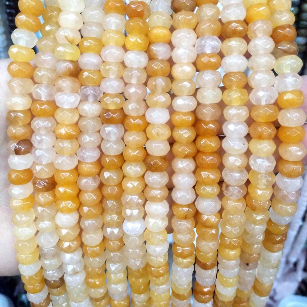 Natural Stone Faceted Rondelle Beads Jades Spacer