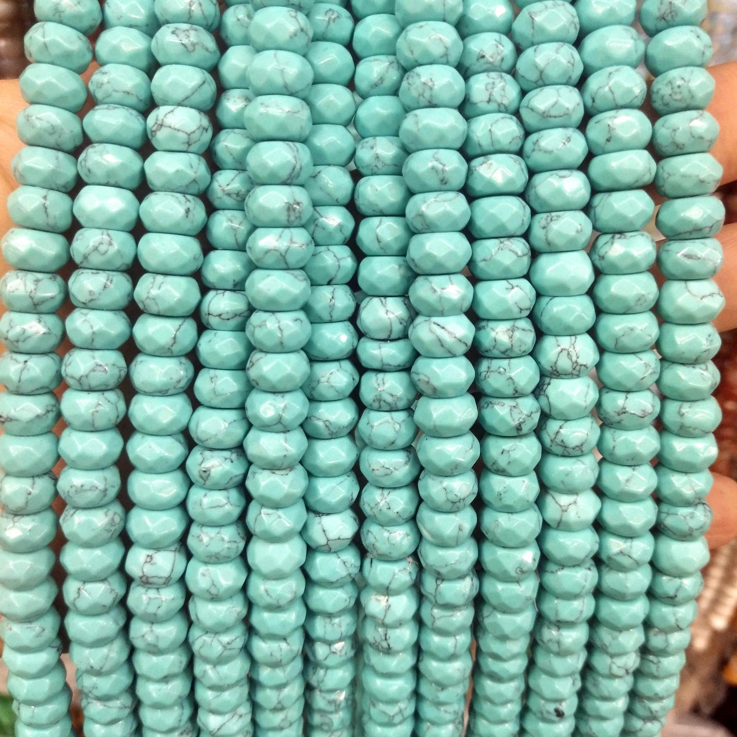 Natural Stone Faceted Rondelle Beads Jades Spacer