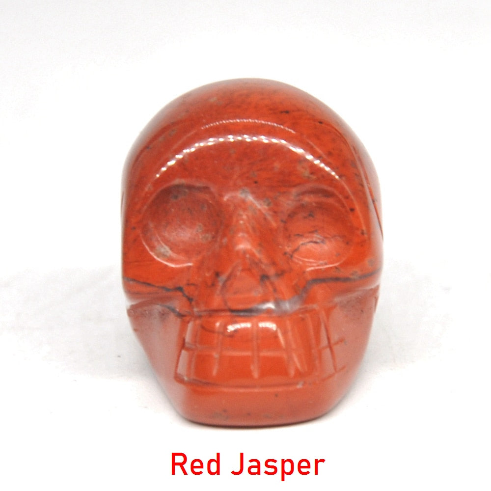 Skull Statue Natural Stone Carved Decoration Healing