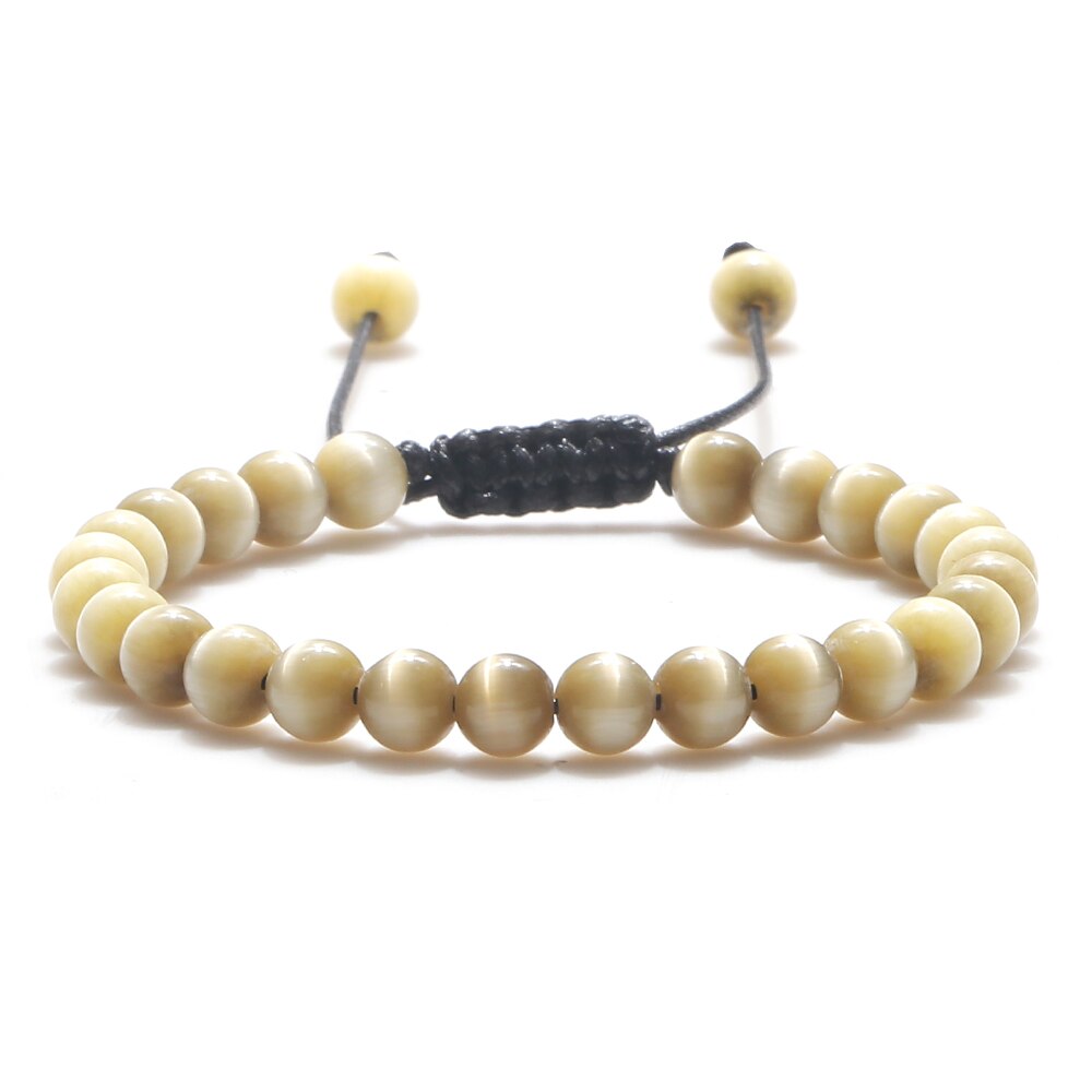 Opal Beads Bracelets Smooth Cat Eye Quartz Chakra