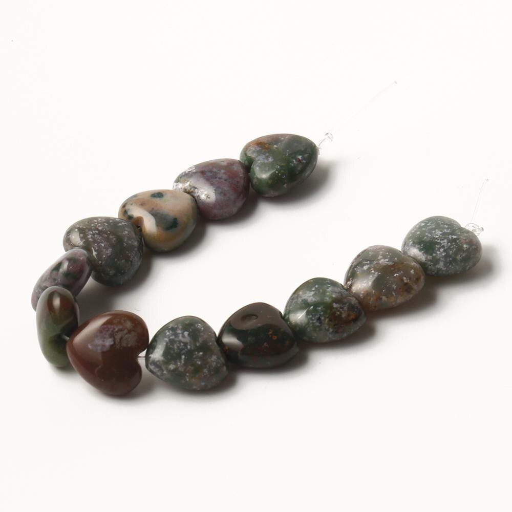 Heart Shape Agates Quartz Jades Beads Natural Beads