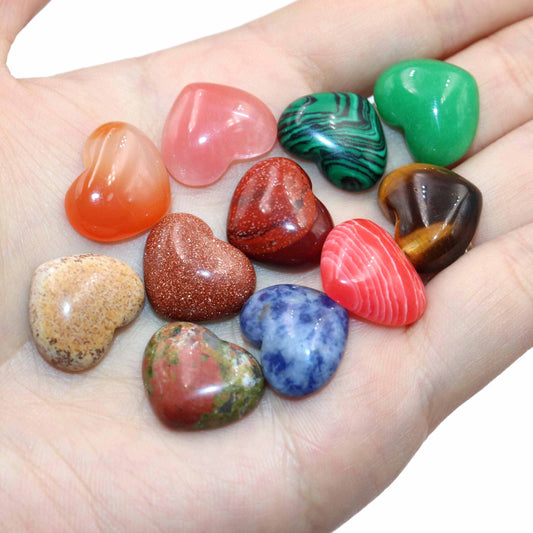 Agates Quartz Pink Jades Tiger Eye Heart Shape Stone