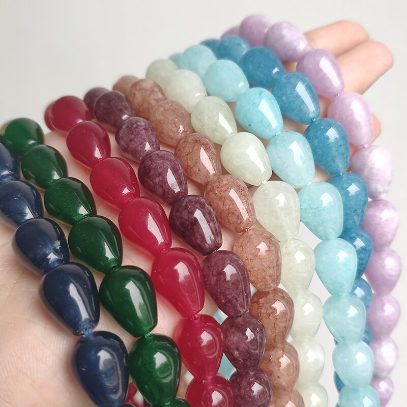 Jades Angelite Amazonite Waterdrop Shape Loose Beads