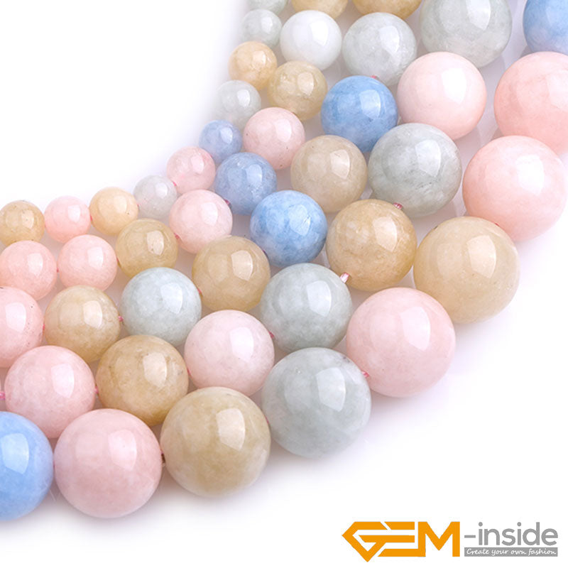 Multicolor Morganite Morgan Jades Round Bead