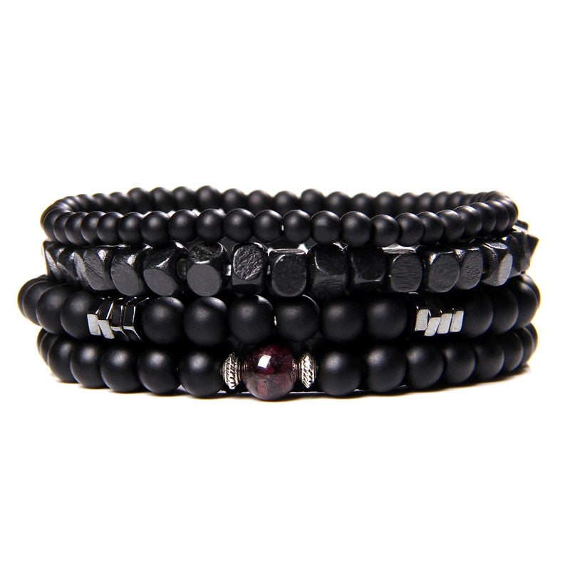 Fashion Natural Stone Beads Men Bracelet Multilayer