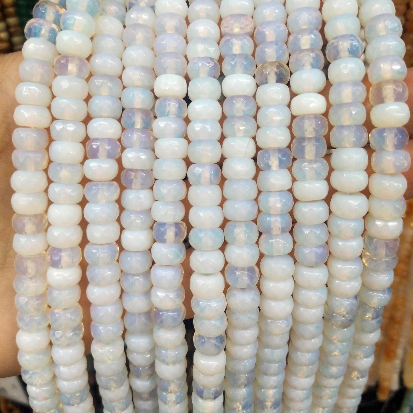 Natural Stone Faceted Rondelle Beads Jades Spacer