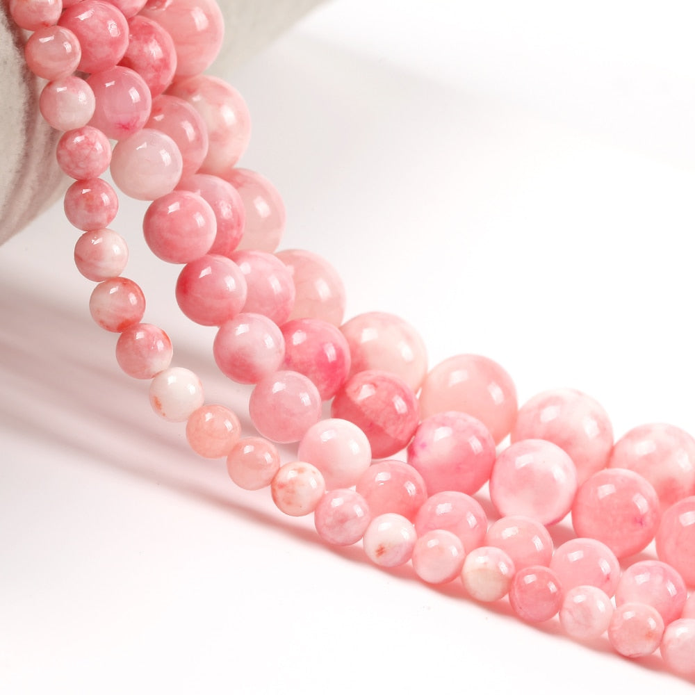 Pink Jades Stone Round Beads