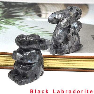 1PC Rabbit Statue Natural Stones And Crystals