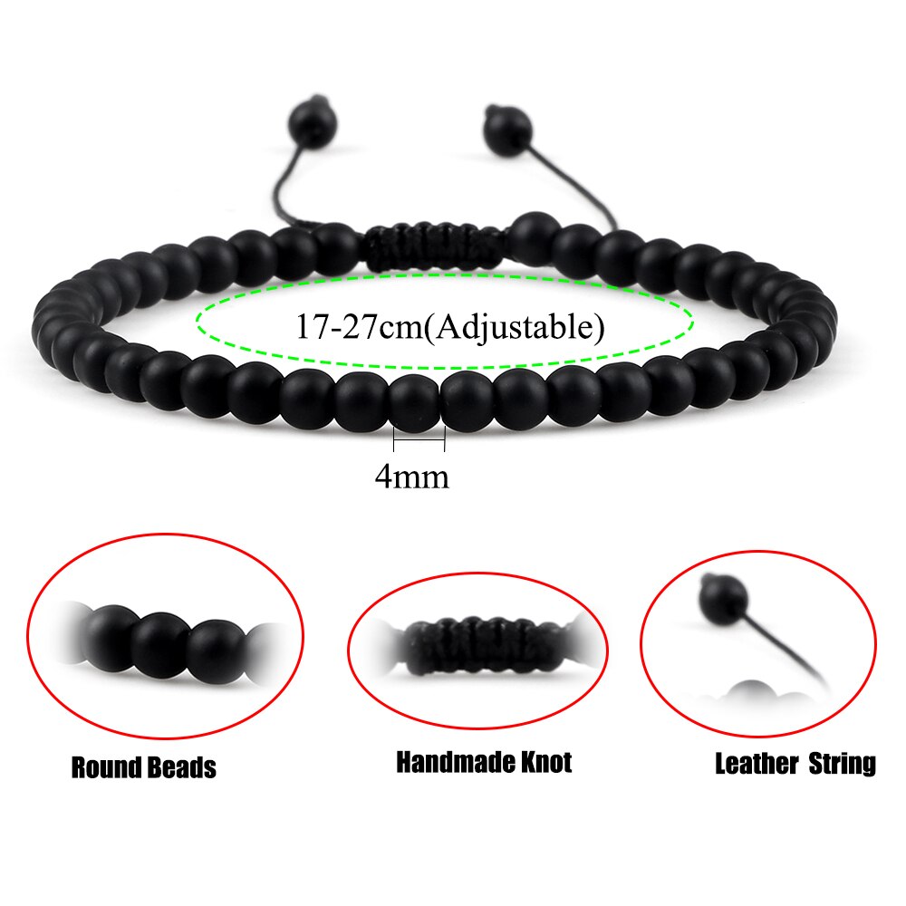 Natural Stone Round Beads Bracelet Minimalism