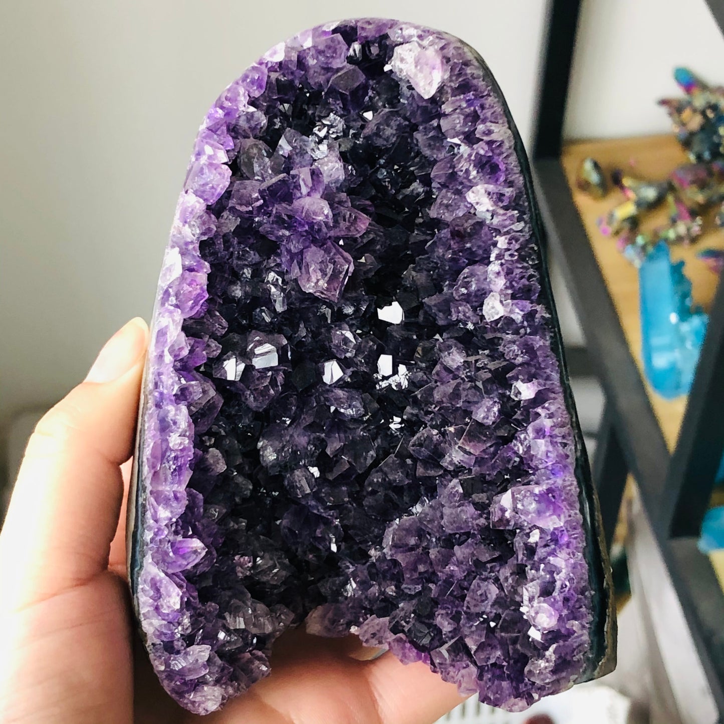 Natural Amethyst Geode Quartz Cluster Crystal