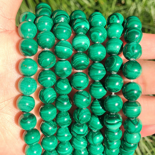 Natural Malachite Round Loose Stone Beads