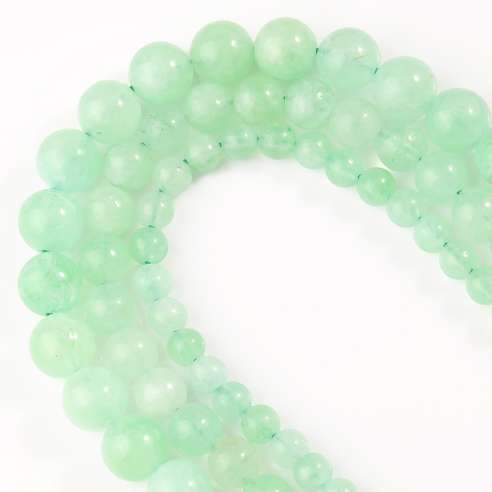 Natural Stone Chrysoprase Jades Round Loose