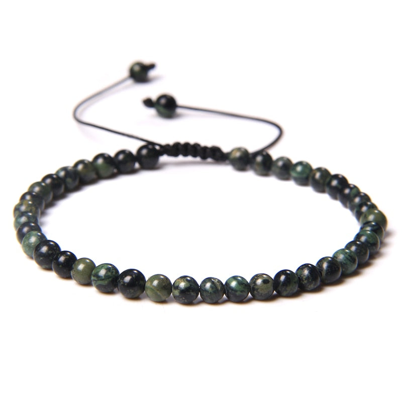 Adjustable 4MM Stone Beads Bracelet For Women