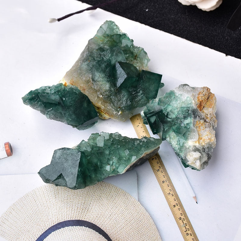 100% Natural Stone Green Fluorite Mineral Crystal