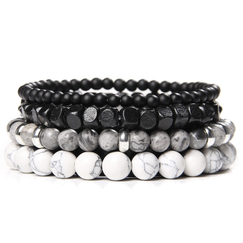 Fashion Natural Stone Beads Men Bracelet Multilayer